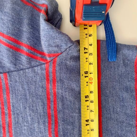 Uniqlo Michael Bastian Shirt Blue Red Stripe Pocket Crew Neck - Picture 5 of 10